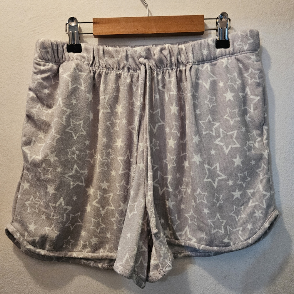 Cozy Star-Patterned Gray Women's Shorts By Rae Republic